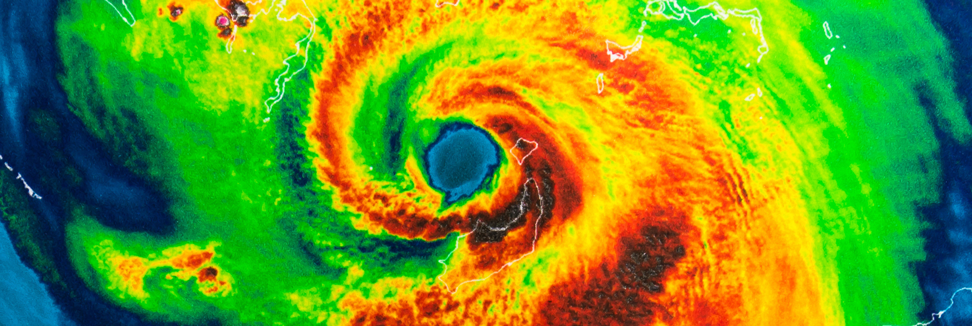 Hurricane as seen on IR satellite.